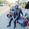 Author on road cruiser while wearing Neowise Jacket from Andromeda Moto